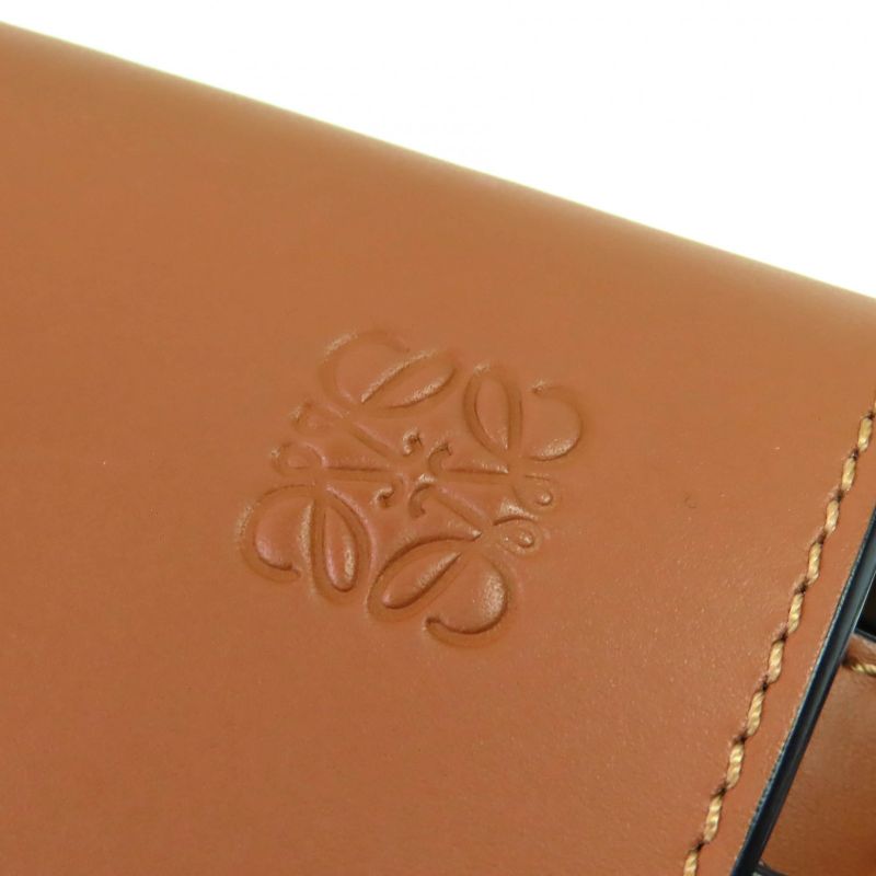 Loewe A650n46x13 Gate Dual Soft Calfskin Anagram Pochette Mini Shoulder Bag Logo Jacquard Tan