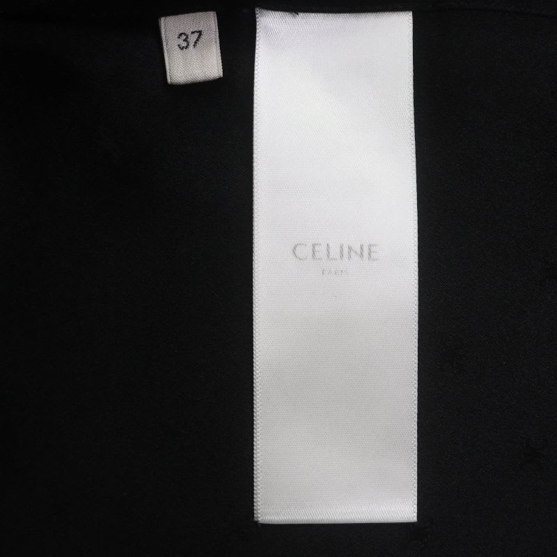 Celine 24 AW 2 C15 A805 V 100% Silk Micro Triomphe Long Sleeve Jacquard