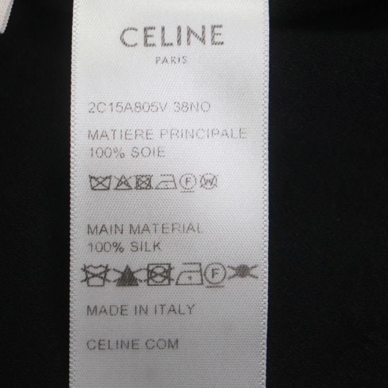 Celine 24 AW 2 C15 A805 V 100% Silk Micro Triomphe Long Sleeve Jacquard