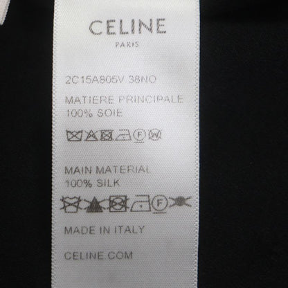 Celine 24 AW 2 C15 A805 V 100% Silk Micro Triomphe Long Sleeve Jacquard
