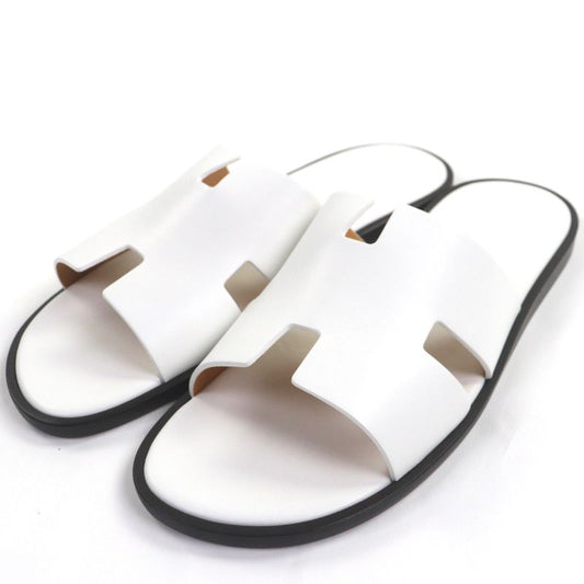 Hermes Izmir H ​​motif Leather Sandals Slide Sandals White 42 Boxes And Storage