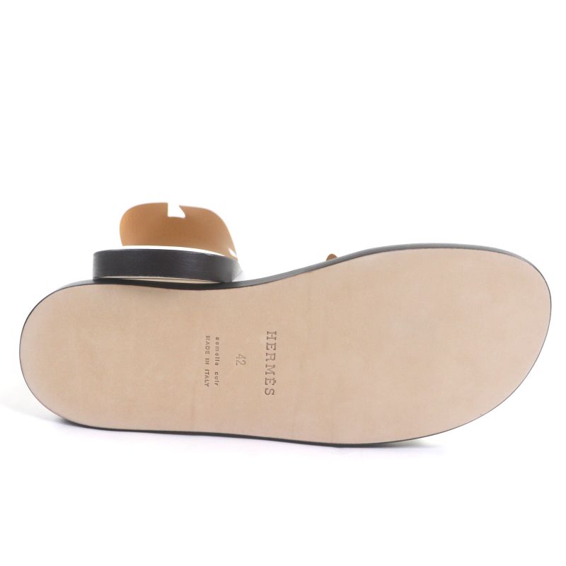 Hermes Izmir H ​​motif Leather Sandals Slide Sandals White 42 Boxes And Storage