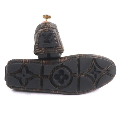 Louis Vuitton 1 Adgbg Driver Damier Grain Calf Leather Ebene Moccasin Deck