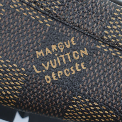 Louis Vuitton 1 Adgbg Driver Damier Grain Calf Leather Ebene Moccasin Deck