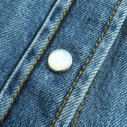 Gucci 24 SS 100% Cotton Interlocking G Brooch Filled Long Sleeve Denim
