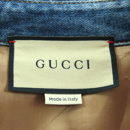 Gucci 24 SS 100% Cotton Interlocking G Brooch Filled Long Sleeve Denim