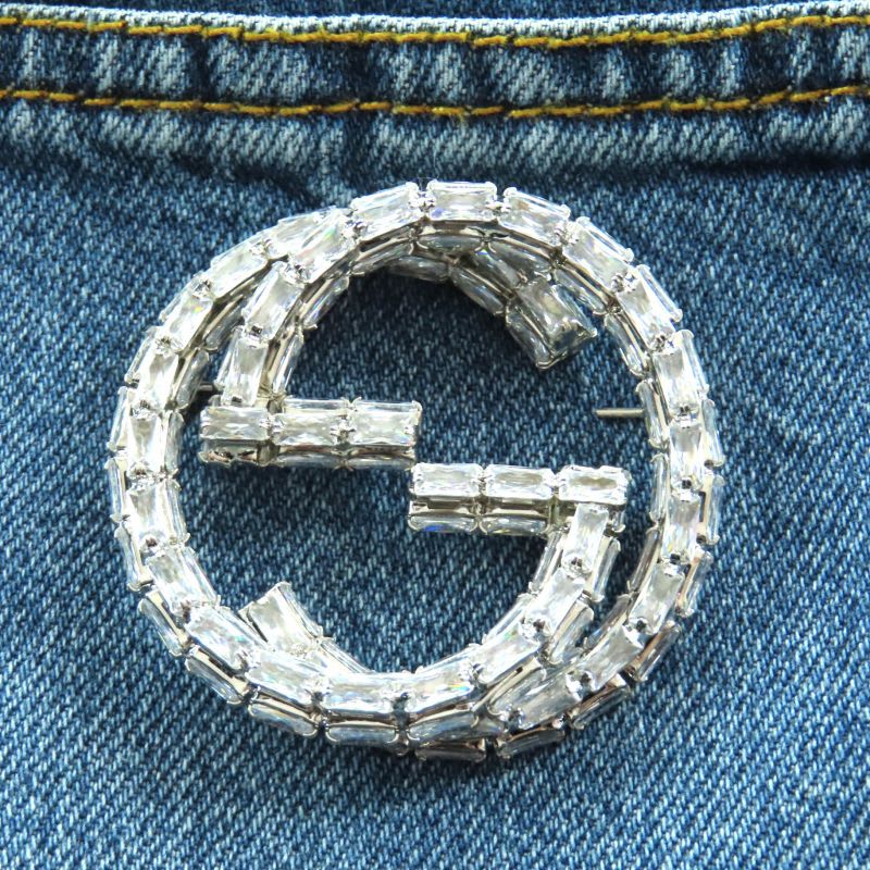 Gucci 24 SS 100% Cotton Interlocking G Brooch Filled Long Sleeve Denim