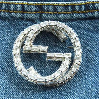Gucci 24 SS 100% Cotton Interlocking G Brooch Filled Long Sleeve Denim