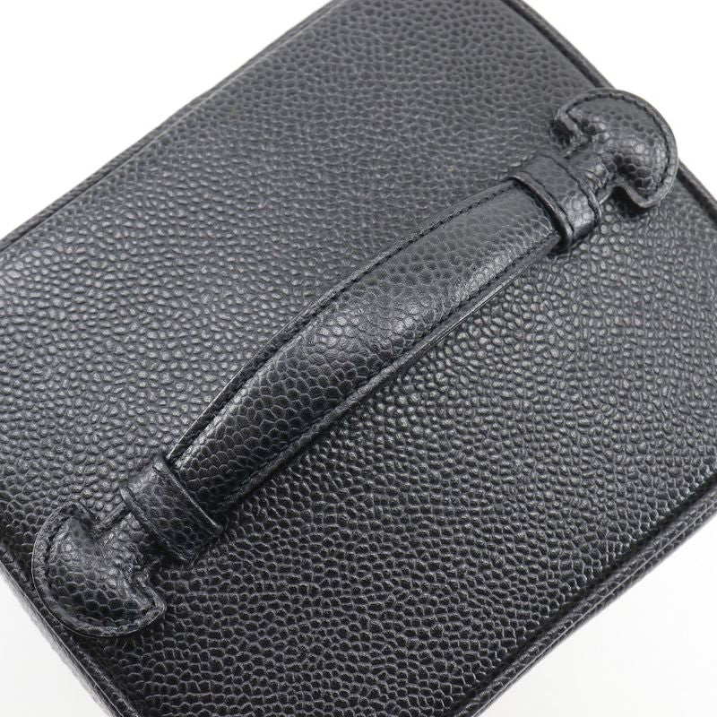 Chanel Chanel Vanity Handbag Caviar Leather Black Pouch