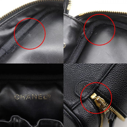 Chanel Chanel Vanity Handbag Caviar Leather Black Pouch