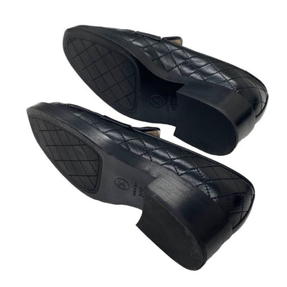 Chanel Loafers Shoes Leather Black Flat Shoes Here Mark Matelasse