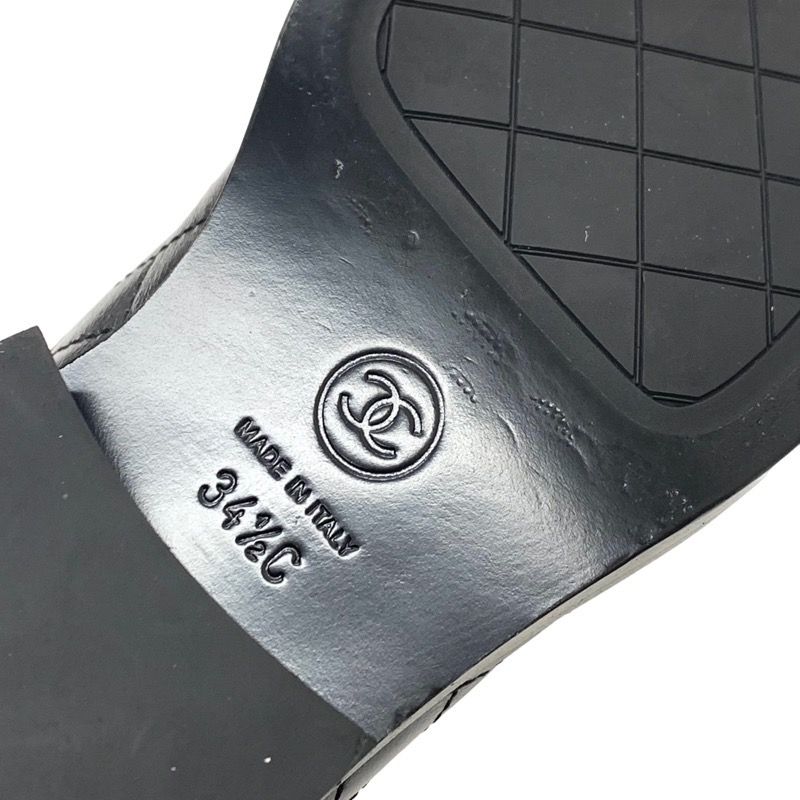 Chanel Loafers Shoes Leather Black Flat Shoes Here Mark Matelasse