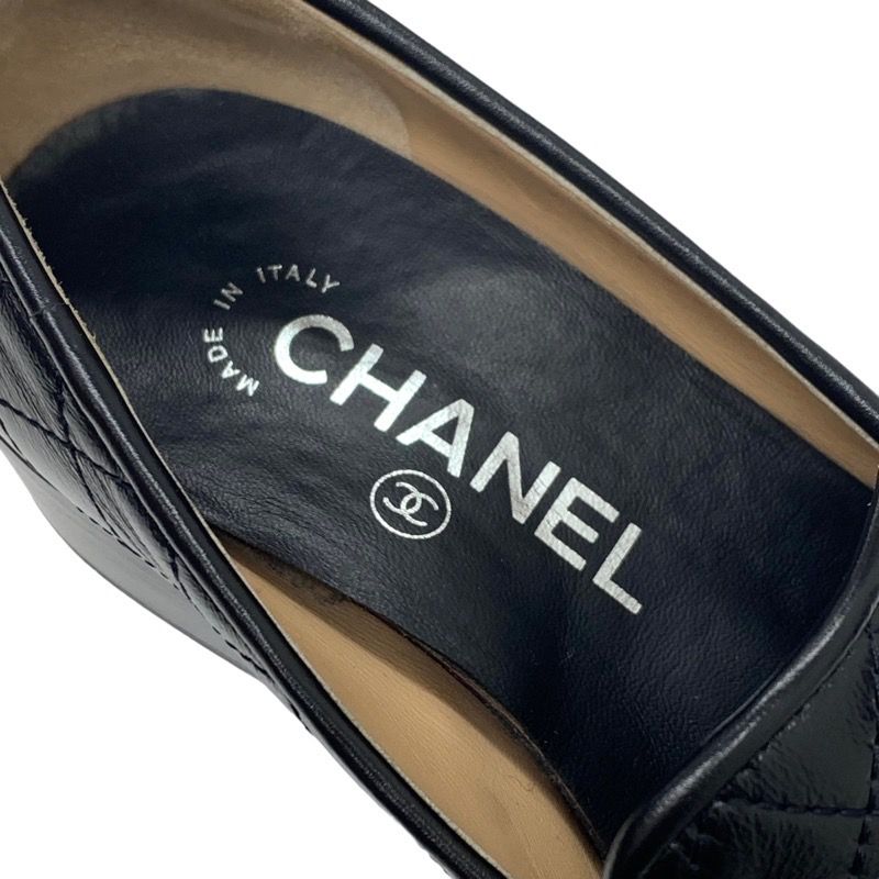 Chanel Loafers Shoes Leather Black Flat Shoes Here Mark Matelasse