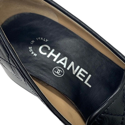 Chanel Loafers Shoes Leather Black Flat Shoes Here Mark Matelasse