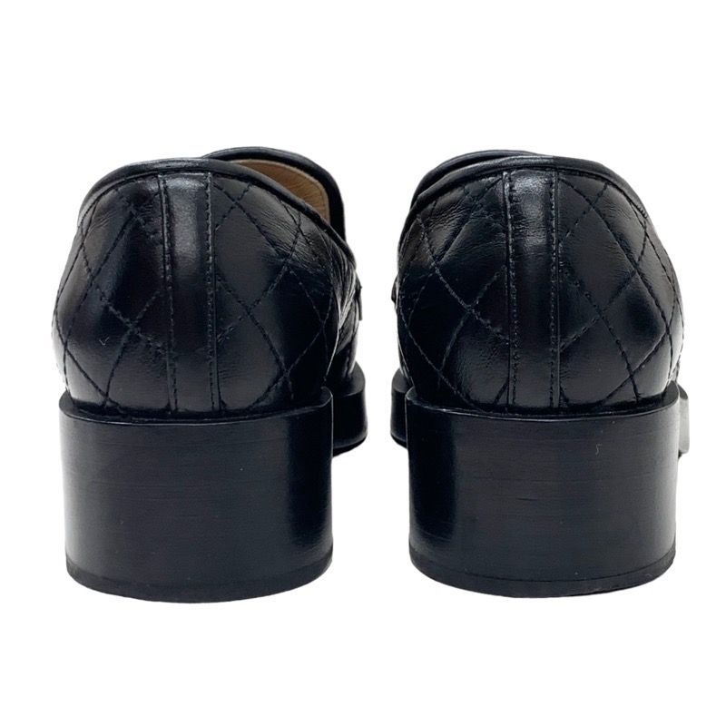 Chanel Loafers Shoes Leather Black Flat Shoes Here Mark Matelasse