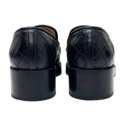 Chanel Loafers Shoes Leather Black Flat Shoes Here Mark Matelasse