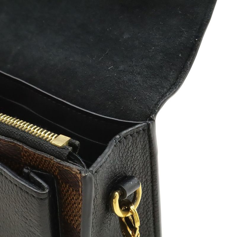 Louis Vuitton Damier Portefeuille Vavant Shoulder Bag Chain Shoulder Noir Black