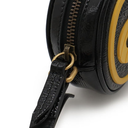 Gucci Game Patch Logo Shoulder Bag Pochette Crossbody Patent Leather Rubber