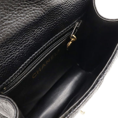 Chanel Matelasse Belt Bag Waist Pouch Body Bag Caviar Skin Leather Black Gold