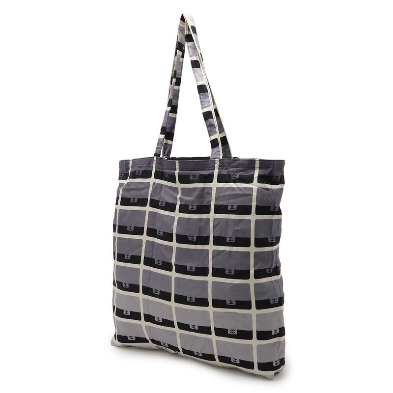 Chanel Matelasse Cocomark Eco Bag Tote Bag Chain Shoulder Cotton Jersey Nylon