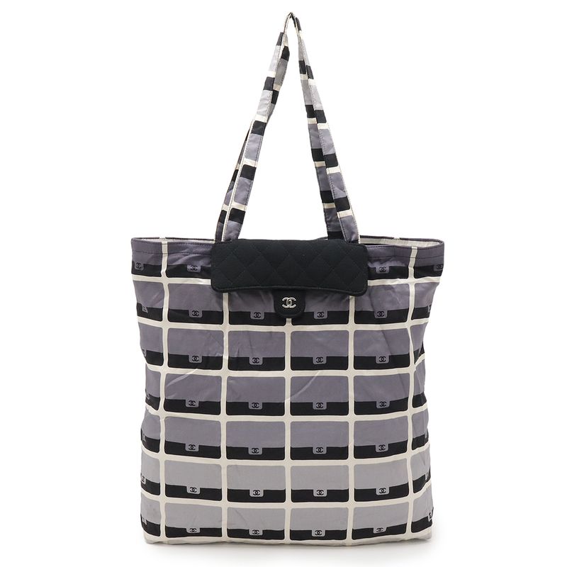 Chanel Matelasse Cocomark Eco Bag Tote Bag Chain Shoulder Cotton Jersey Nylon