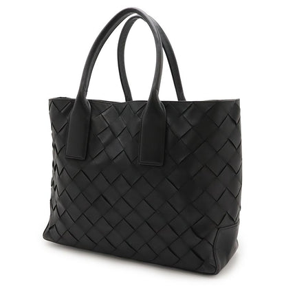 Bottega Veneta Maxi Intrecciato Tote Bag Shoulder Bag Leather Black With Pouch
