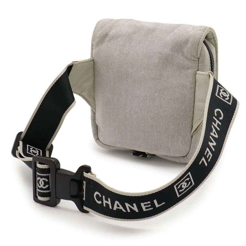 Chanel Sports Line Chocolate Bar Stitch Here Mark Waist Pouch Waist Pouch Body