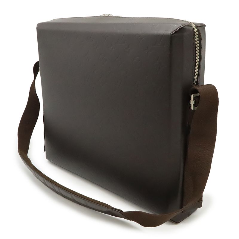 Louis Vuitton Monogram Glace Steve Shoulder Bag Crossbody Cafe Brown Dark Brown