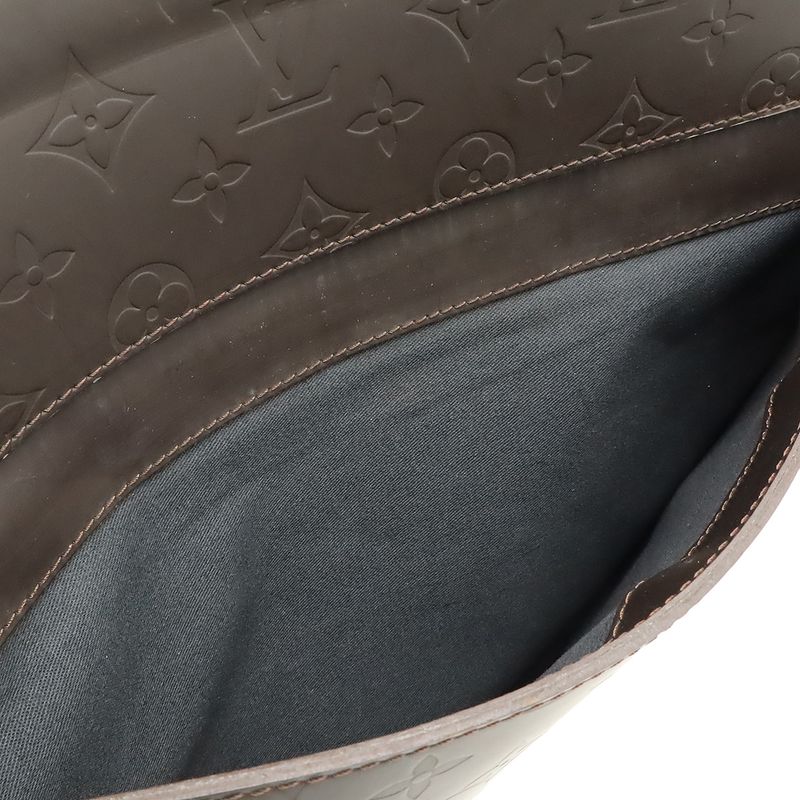 Louis Vuitton Monogram Glace Steve Shoulder Bag Crossbody Cafe Brown Dark Brown