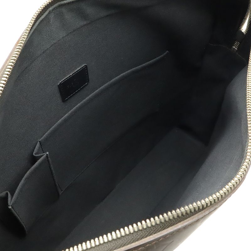 Louis Vuitton Monogram Glace Steve Shoulder Bag Crossbody Cafe Brown Dark Brown