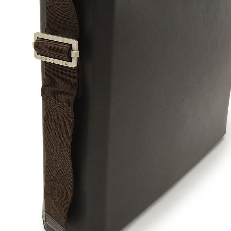 Louis Vuitton Monogram Glace Steve Shoulder Bag Crossbody Cafe Brown Dark Brown