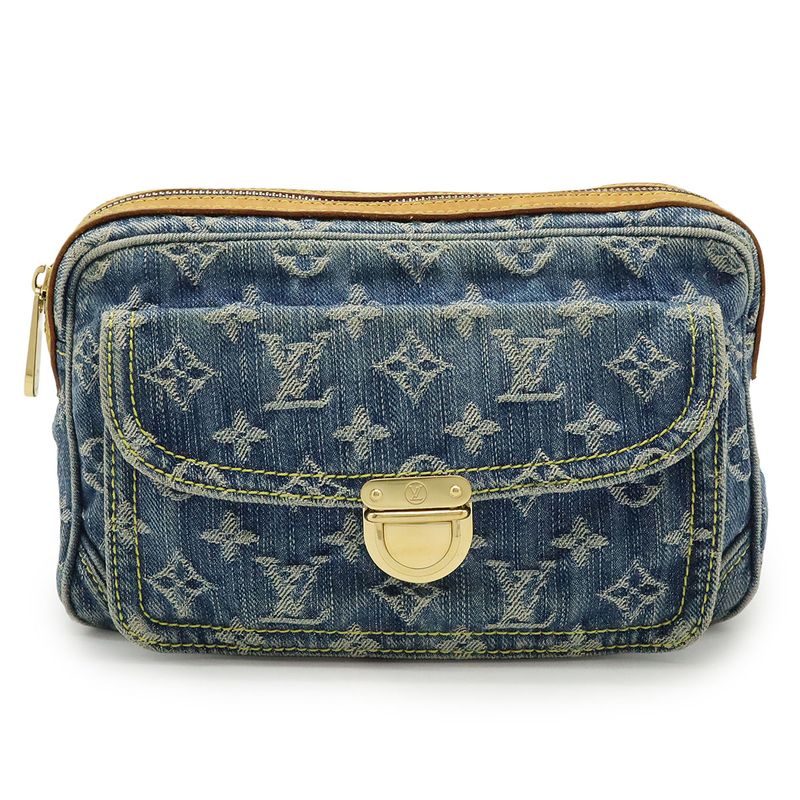 Louis Vuitton Monogram Denim Bum Bag Waist Bag Body Bag Shoulder Bag Blue M95347