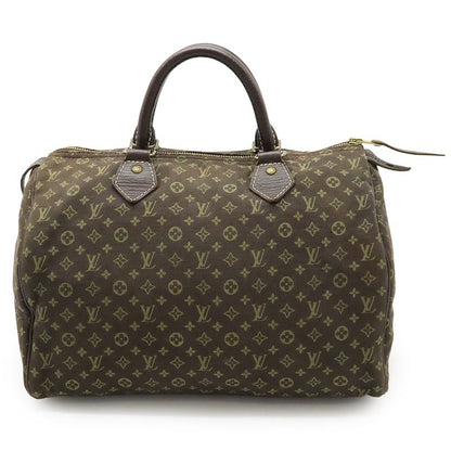 Louis Vuitton Monogram Mini Lin Speedy 30 Handbag Mini Boston Bag Canvas Ebene
