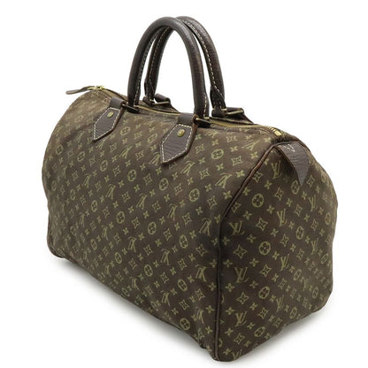 Louis Vuitton Monogram Mini Lin Speedy 30 Handbag Mini Boston Bag Canvas Ebene