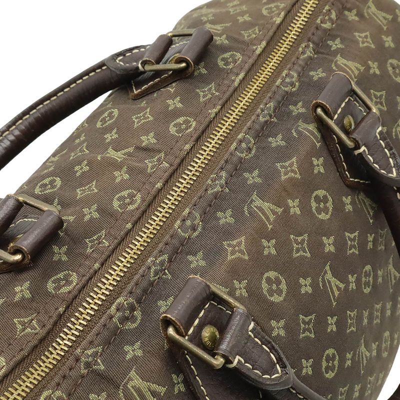Louis Vuitton Monogram Mini Lin Speedy 30 Handbag Mini Boston Bag Canvas Ebene
