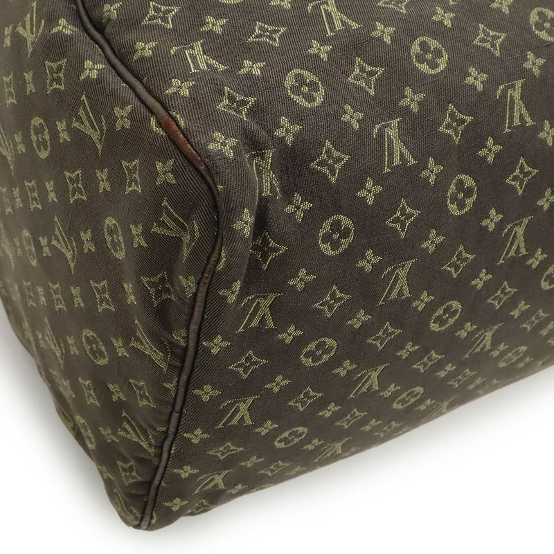 Louis Vuitton Monogram Mini Lin Speedy 30 Handbag Mini Boston Bag Canvas Ebene