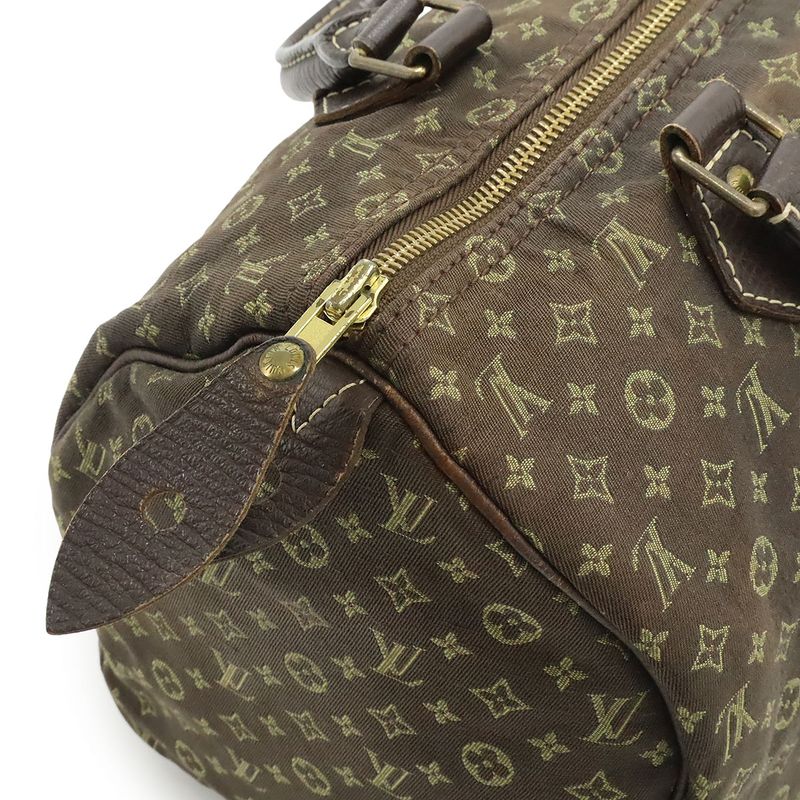 Louis Vuitton Monogram Mini Lin Speedy 30 Handbag Mini Boston Bag Canvas Ebene