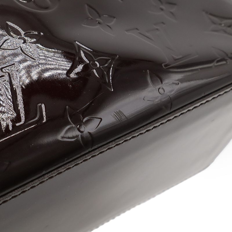 Louis Vuitton Monogram Vernis Wilshire PM Handbag Tote Bag Enamel Calf Amarant