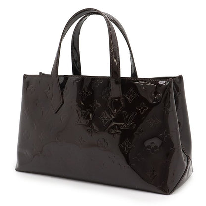 Louis Vuitton Monogram Vernis Wilshire PM Handbag Tote Bag Enamel Calf Amarant
