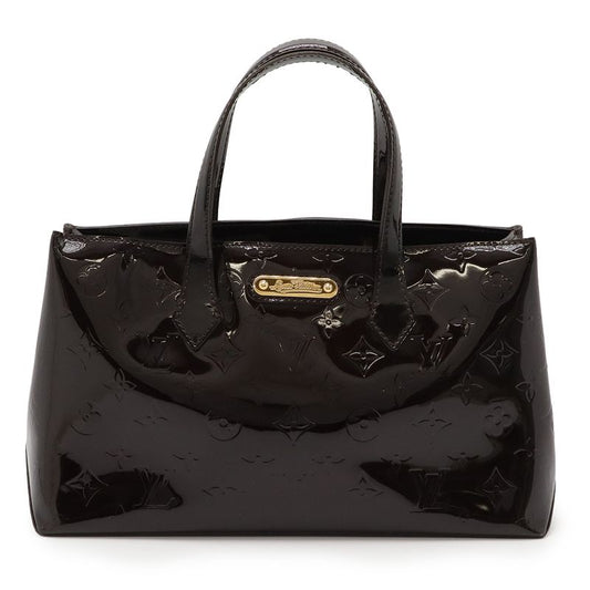 Louis Vuitton Monogram Vernis Wilshire PM Handbag Tote Bag Enamel Calf Amarant