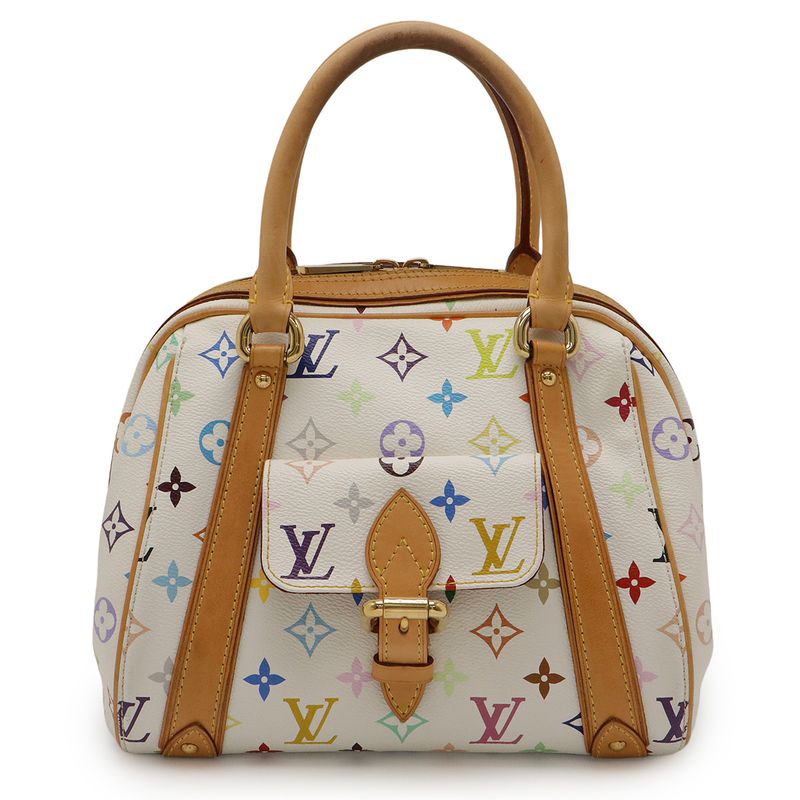 Louis Vuitton Monogram Multicolor Priscilla Handbag Mini Bag Blonde White M40096
