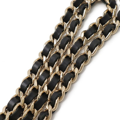 Chanel Round Chain Shoulder Pochette Round Shape Houndstooth Tweed Boa Ivory