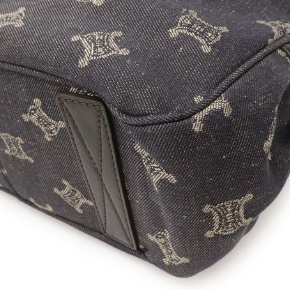 Celine Paris Macadam Boogie Bag Handbag Tote Bag Denim Leather Black Silver