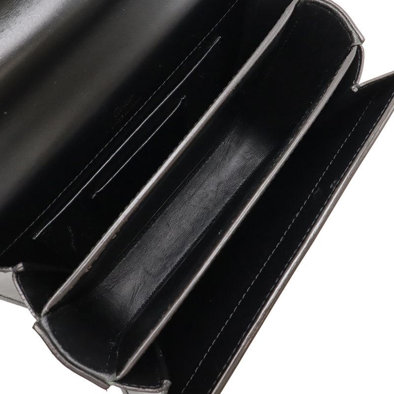 Cartier C De Cartier Shoulder Bag Mini Pochette Crossbody Calfskin Black
