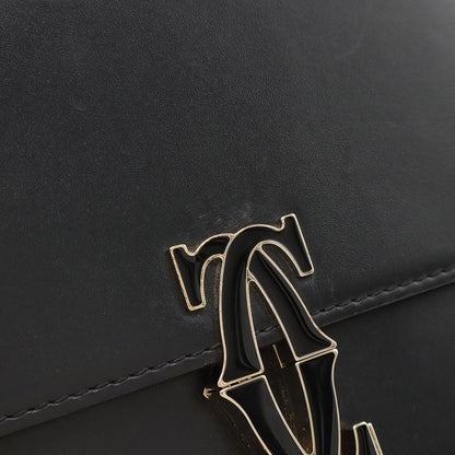 Cartier C De Cartier Shoulder Bag Mini Pochette Crossbody Calfskin Black