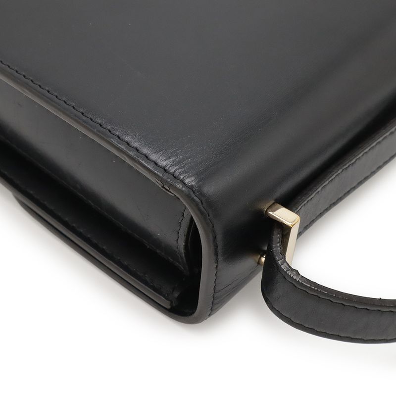 Cartier C De Cartier Shoulder Bag Mini Pochette Crossbody Calfskin Black