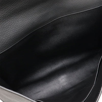Hermes Etrivière Document Business Bag Handbag Fjord Black Silver Hardware □H