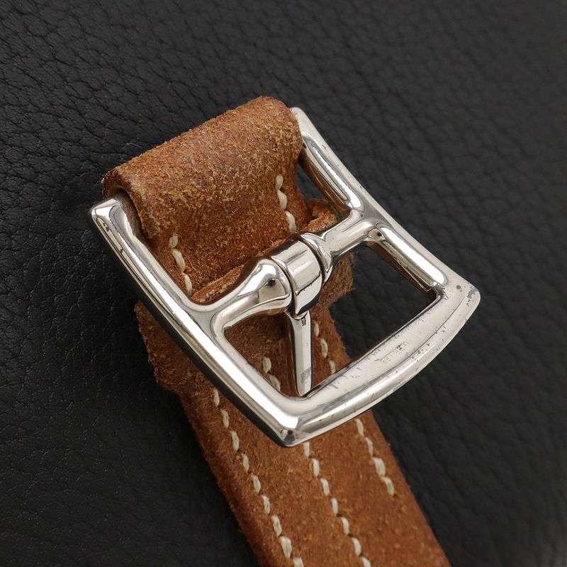 Hermes Etrivière Document Business Bag Handbag Fjord Black Silver Hardware □H