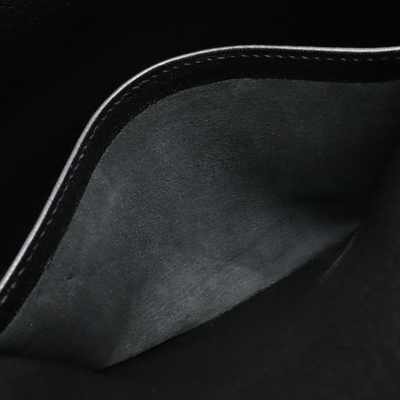 Hermes Etrivière Document Business Bag Handbag Fjord Black Silver Hardware □H