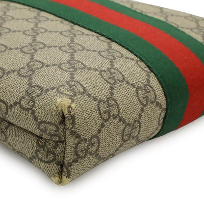 Gucci GG Supreme Sherry Line Web Flat Messenger Bag Shoulder Bag Crossbody PVC